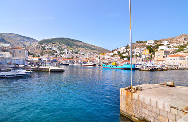 landscape of Hydra island Saronic Gulf Greece