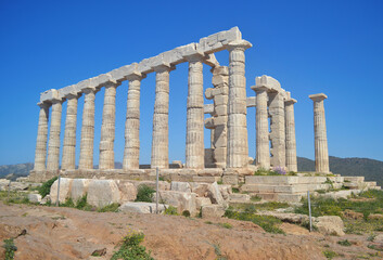 Fototapeta na wymiar the temple of Poseidon at Cape Sounion Attica Greece