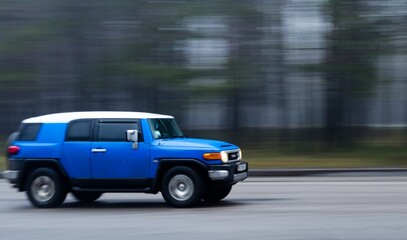 fast moving car