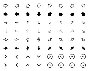 矢印のアイコンのセット／シンプル／ビジネス／三角