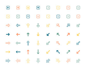 矢印のアイコンのセット／シンプル／ビジネス／三角