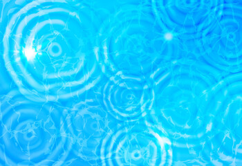 Blue water with round waves. Vector illustration.