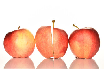 red apples on white background
