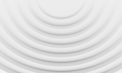 Ideal white circles. Abstract geometry background image. Minimal geometric 3D rendering.