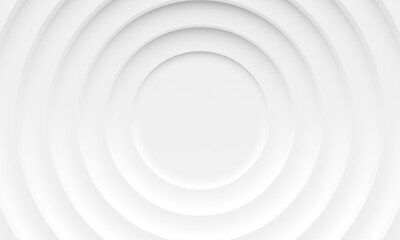 Ideal white circles. Abstract geometry background image. Minimal geometric 3D rendering.