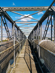 Pedestrian and water pipe bridge over Parramatta river, Rydalmere, New South Wales, Australia