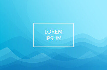 Blue abstract background with waves. Vector illustration.