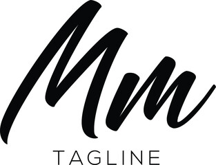 MM Letter Initial Logo Design, Vector Template