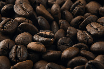 coffee beans background close-up