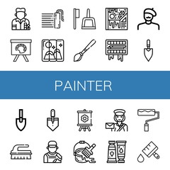painter simple icons set