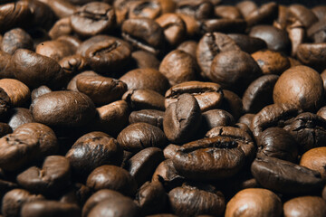 coffee beans background close-up