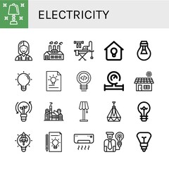 Set of electricity icons