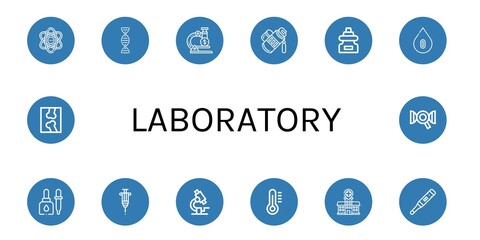 laboratory icon set