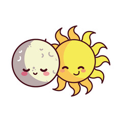 moon and sun happy accompanied