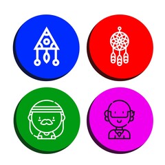 hippie simple icons set