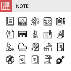 Set of note icons