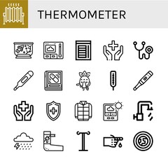 thermometer simple icons set