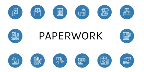 paperwork icon set