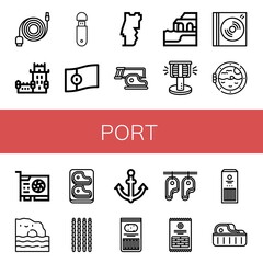Set of port icons
