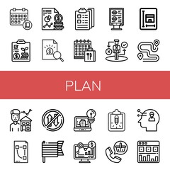 plan simple icons set