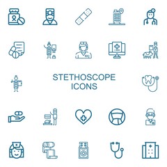 Fototapeta premium Editable 22 stethoscope icons for web and mobile