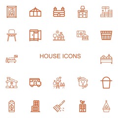 Editable 22 house icons for web and mobile