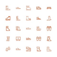 Editable 25 footwear icons for web and mobile