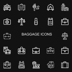 Editable 22 baggage icons for web and mobile