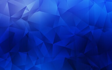 Fototapeta premium Dark BLUE vector triangle mosaic background. Triangular geometric sample with gradient. Template for cell phone's backgrounds.