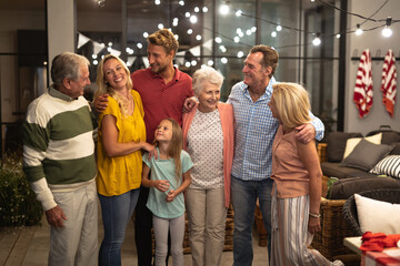 Multi-generation Caucasian family during a dinner 