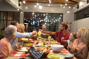 Multi-generation Caucasian family during a dinner 