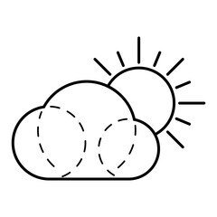 cloud weather with sun vector