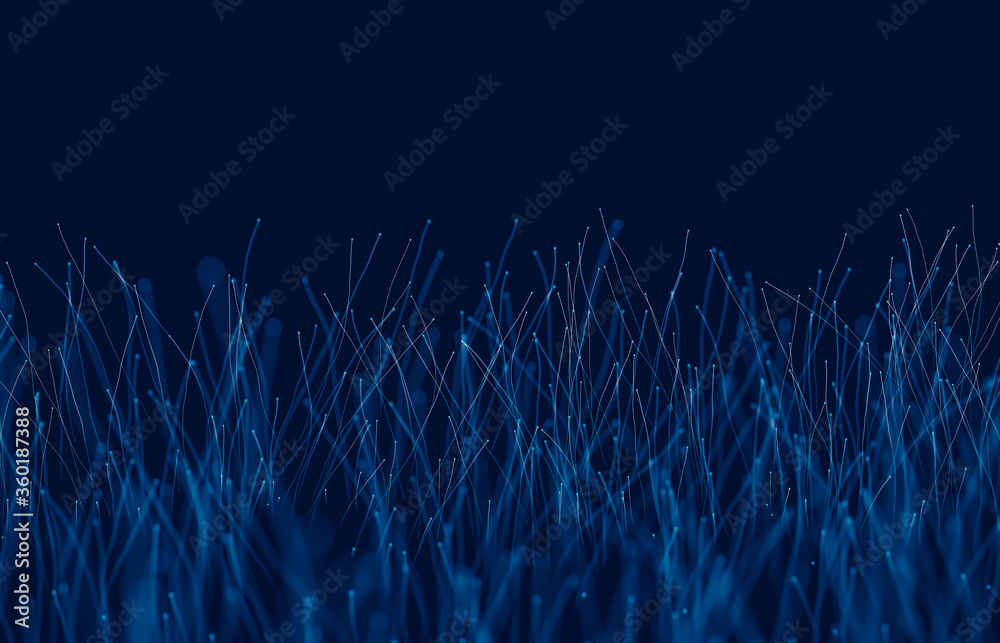 Poster Futuristic Abstract digital technology background. Big data visualization. Network connection structure. 3d render.