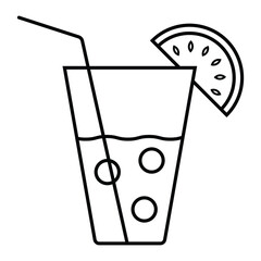 Glass of fresh orange juice icon
