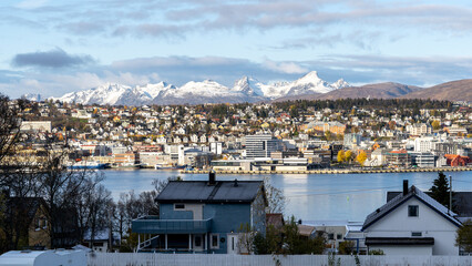 Blick von Hungeren nach Tromsö, Finnmark, Norwegen