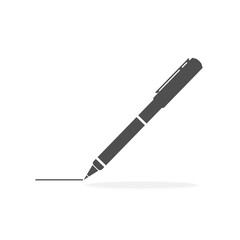 Pen Icon Vector Illustration Sign Symbol Black Silhouette.