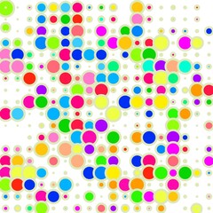 colorful circles on white background