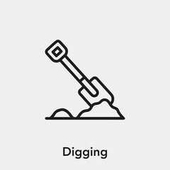 digging icon vector sign symbol