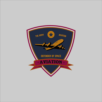 Vintage aviation logo, badge design, retro design
