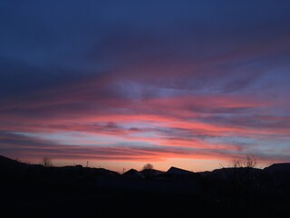 Natural beautiful sunset with clouds