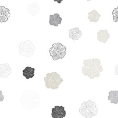 Light Gray vector seamless doodle background with flowers. Brand new colored illustration with flowers. Design for wallpaper, fabric makers.