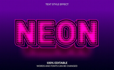 Editable Text Effect, Pink Neon Text Style