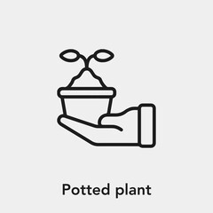 potted plant icon vector sign symbol