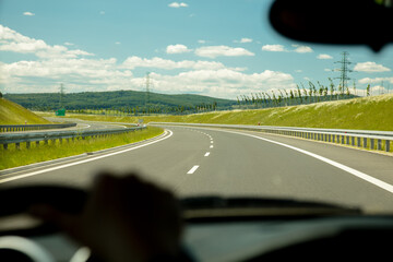 view on speedrway from the drivers seat in Poland