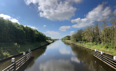 Fototapeta na wymiar Panorama from the Twente canal around Stokkum