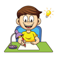 young people who are full of ideas for success cartoon