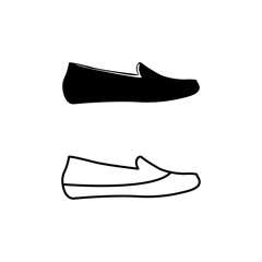 Shoes icon vector illustration on white background and color editable