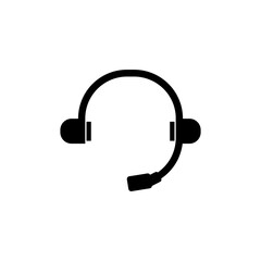 Headset icon vector illustration on white background and color editable