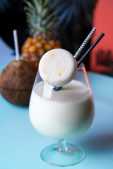 solid shampoo with coconut and pineapple Pina colada hair care Spa. High quality photo
