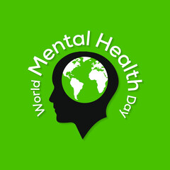 World Mental Health Day is an international day for global mental health education, awareness and advocacy against social stigma. Vector illustration.